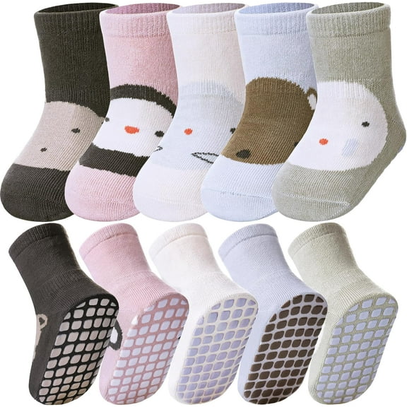 Baby Socks Toddlers Socks Baby Toddler Girls Boys Non Slip Grips Socks with Grippers Cotton Gifts Socks