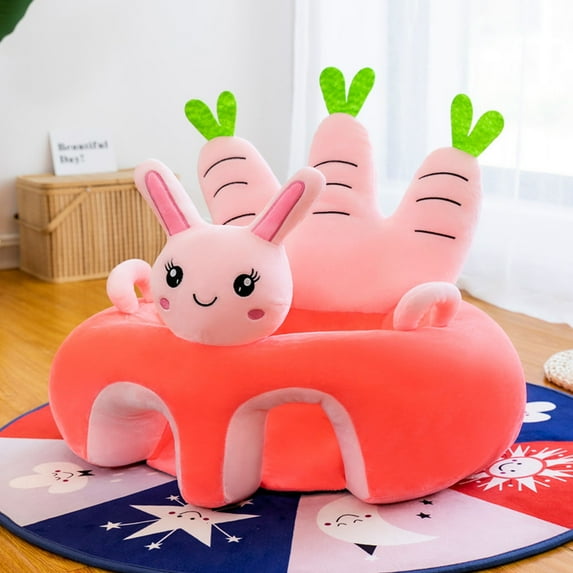 Baby Sofa Support Chair Soft Plush Cartoon Animals Baby Sitting Chair Learning to Sit Seats without Filled Cotton