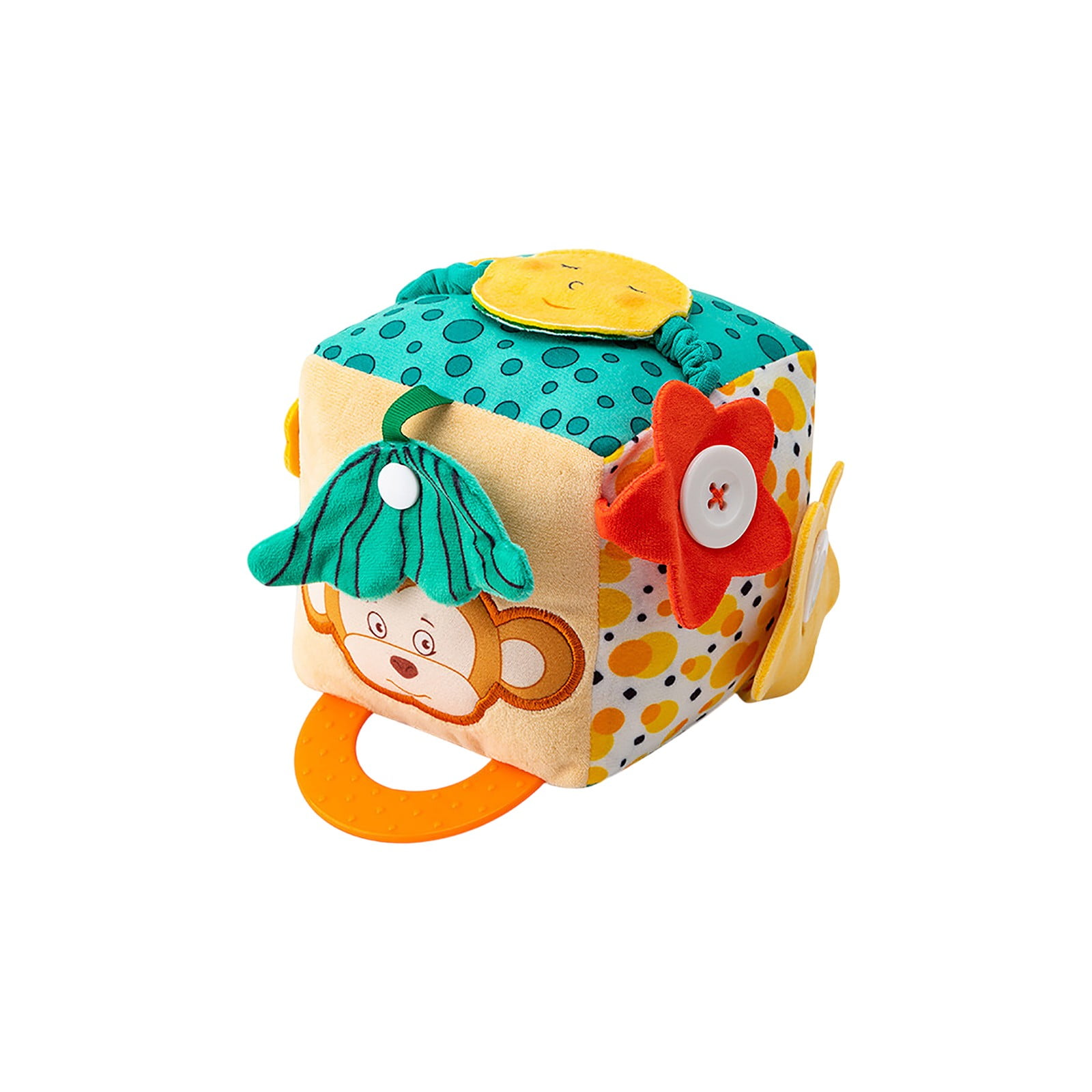 Baby Soft Activity Cube Toy with Sensory Features, Crinkle Textures ...