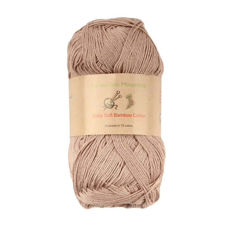 Baby Soft Bamboo Cotton Yarn - JubileeYarn - Brown - 4 Skeins