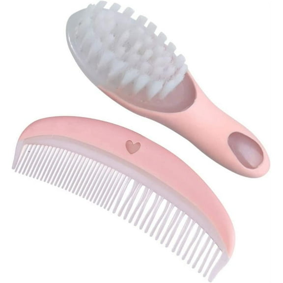 Baby Soft Brush And Comb Set Eco Friendly Massage Hairbrush Bath Brush For Newborns And Toddlers (pink,1set)