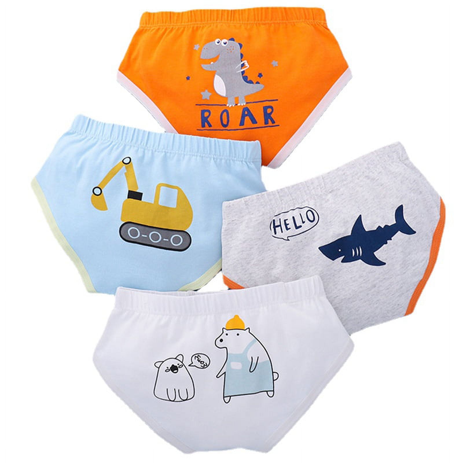 Baby Soft Cotton Underwear Little Boys Dinosaur Briefs Toddler Children  Shark Panties(Pack of 3/4) 