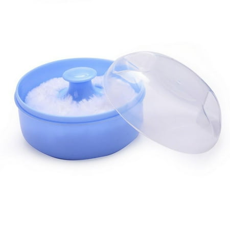 Baby Soft Face Body Cosmetic Powder Puff Sponge Box Case Container