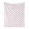 thumbnail image 1 of Baby Soft Flannel Fleece Blanket, Abstract Cartoon Hearts and Whales Love Nature Themed Image Ocean Inhabitants Pattern, Cozy Plush for Indoor and Outdoor Use, 60" x 80", Pink White, by Ambesonne, 1 of 5