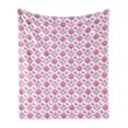 thumbnail image 1 of Baby Soft Flannel Fleece Throw Blanket, Rectangle Diamond Pattern with Funny Owls Sleeping Moons Stars and Clouds Abstract, Cozy Plush for Indoor and Outdoor Use, 60" x 80", Purple Pink, by Ambesonne, 1 of 5