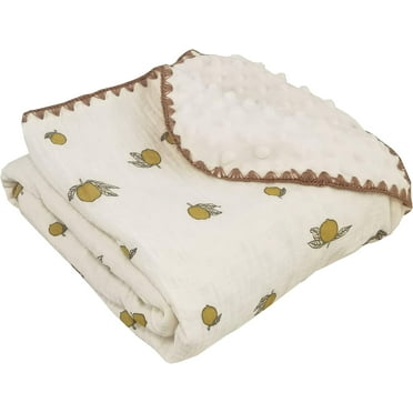 Baby Soft Muslin Thick Blanket Cotton and Dotted Backing Double Layer Receiving Blanket 40"x40" Bunny