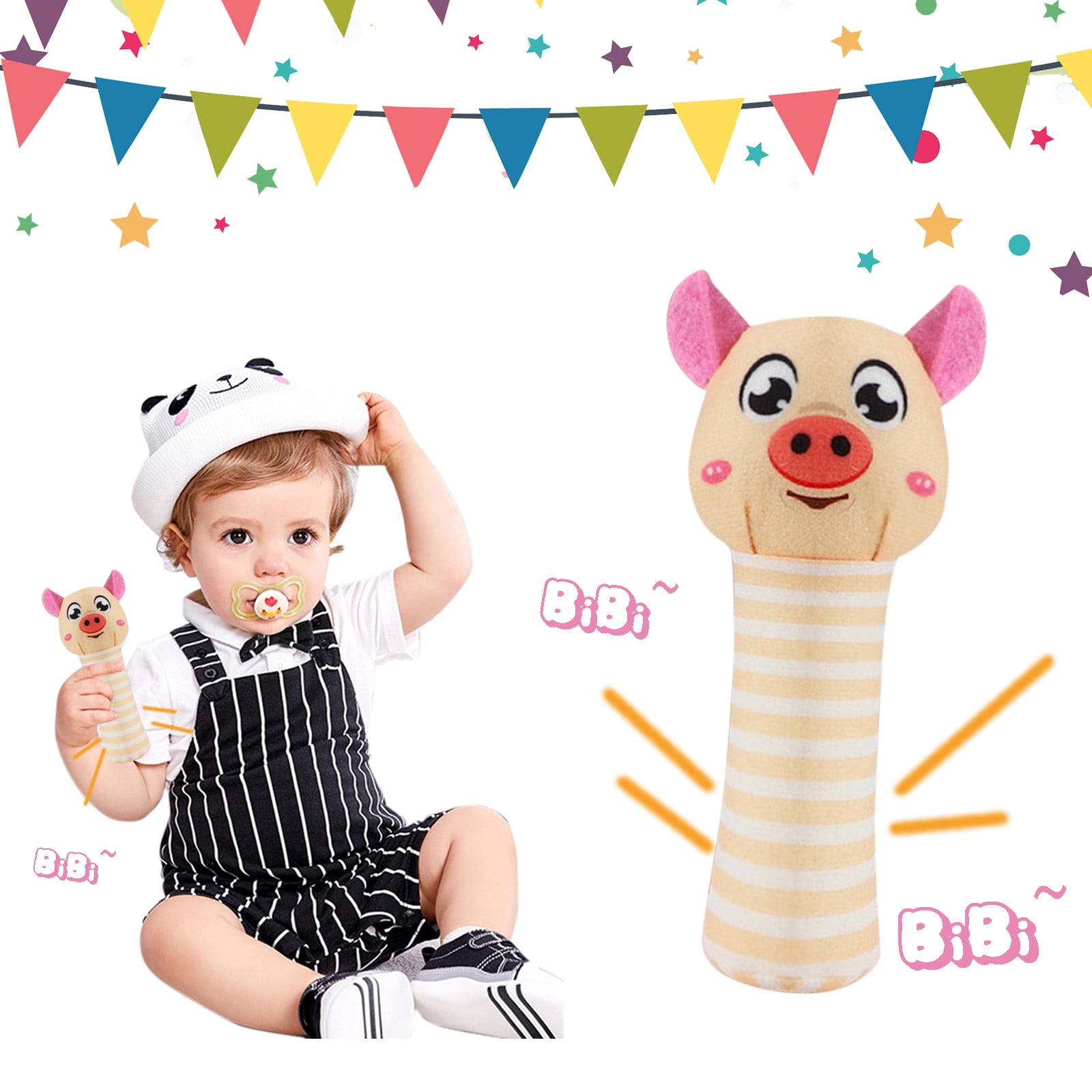 Baby Soft Rattles Shaker Developmental Hand Baby Toys Cute Stuffed