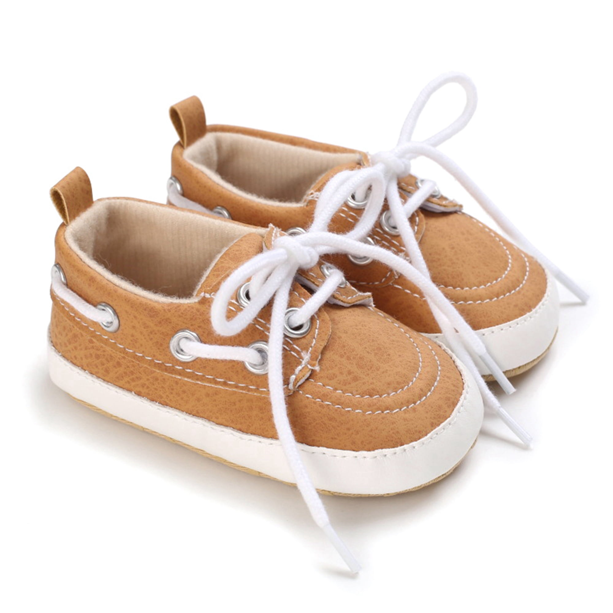 Baby Soft Sole Shoes Contrast Color Tie Flats Casual Walking Shoes for ...