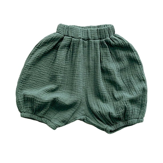 Baby Solid Color Lantern Shorts Sports Home Casual Wear Beach Dark Green 6 Months-12 Months