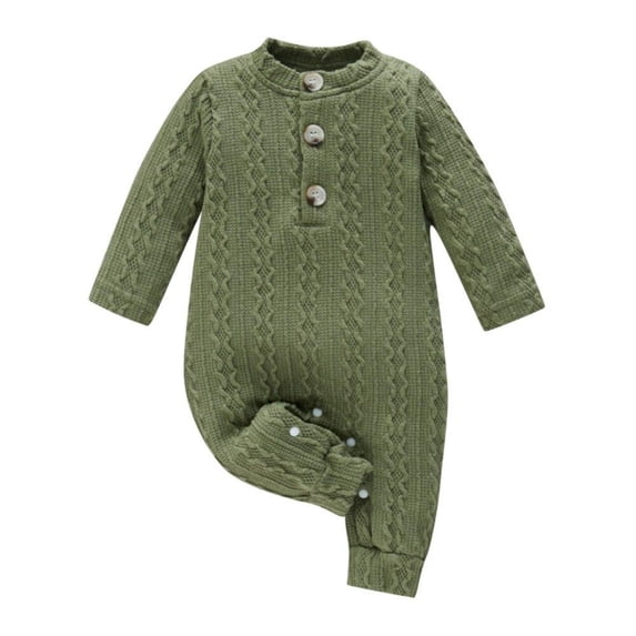 Baby Solid Color Woolen Rompers Casual Bodysuit Newborn Baby Clothes