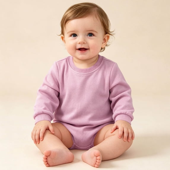 Baby Solid Long‑Sleeve Crew Neck Bodysuit, Stretch Cuffs & Snap‑Crotch, Skin‑Friendly Soft Fabric, Basic Daily Onesie for Infant 0‑24 Months, Baby Onesies Unisex Hot Pink 18-24 Months