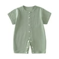 thumbnail image 1 of Baby Solid Short Sleeve Tees Newborn Clothing Plain Onesies 0-3 Months Baby Easter Bodysuit Newborn Baby Girl Easter Rompers Dress Print Sleeveless Bodysuits, 1 of 3