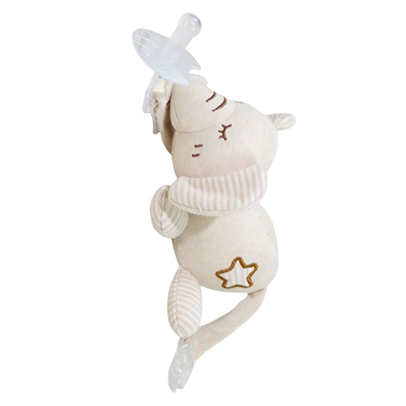 Baby Soother Toy with Pacifier Clip, Detachable Pacifier Holder, Plush Animal Design - for Infant Teething Comfort, Nursery, Stroller, Car Seat, Travel