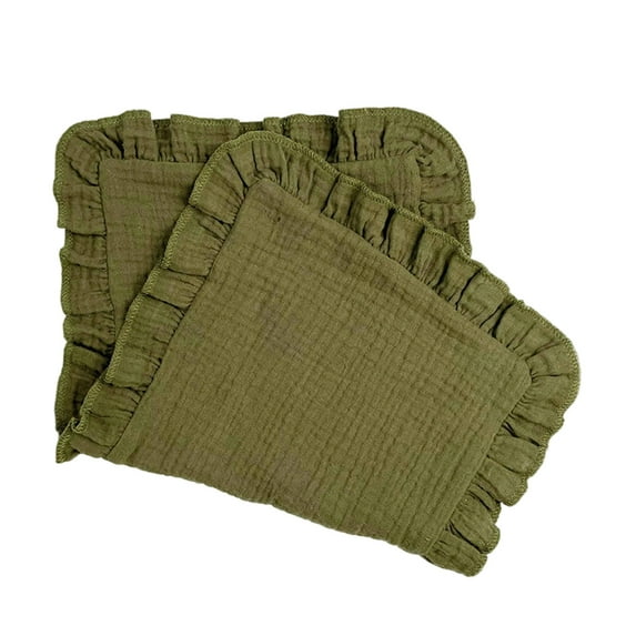 Baby Soothing Towel Gauze Solid Color Newborn Handkerchief Burping Towel Ruffled Towel