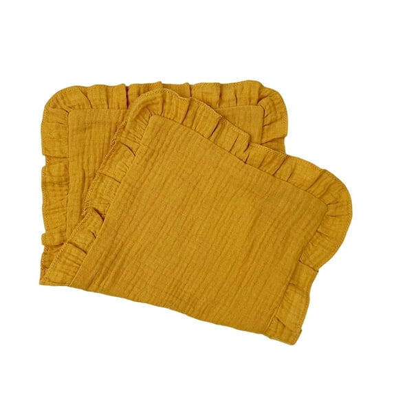 Baby Soothing Towel Gauze Solid Color Newborn Handkerchief Burping Towel Ruffled Towel