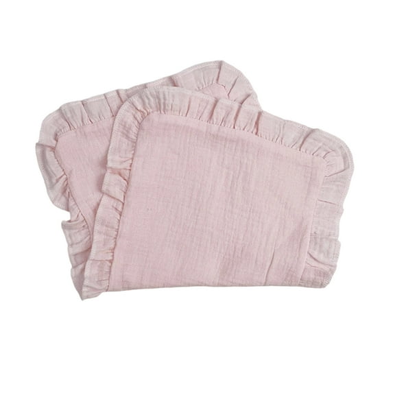 Baby Soothing Towel Gauze Solid Color Newborn Handkerchief Burping Towel Ruffled Towel