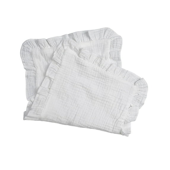 Baby Soothing Towel Gauze Solid Color Newborn Handkerchief Burping Towel Ruffled Towel