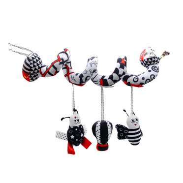 Euyecety Baby Spiral Plush Toys - Black & White Stroller Activity Toy For Newborns 0-12 Months