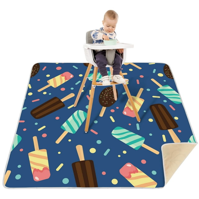 Baby Splat Mat for Under High Chair,Picnic,Keep Warm Floor Mat, Waterproof NonSlip Splash Mat