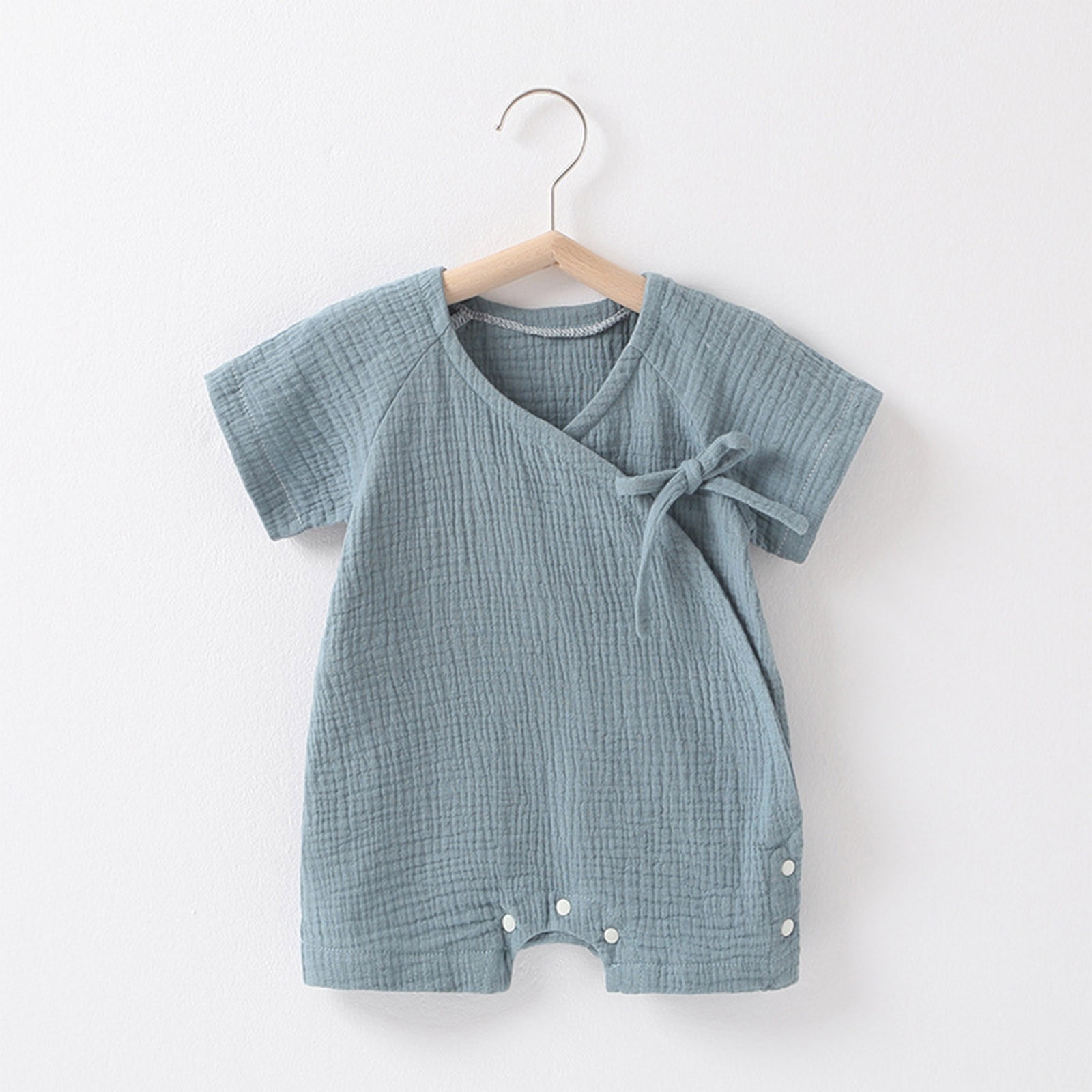 Baby Spring New Onesie Newborn Climbing Clothes Short Sleeve Thin Ha Clothes Bag Fart Clothes Neutral Baby Girls Boys Cotton Romper