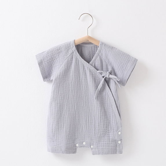 Baby Spring New Onesie Newborn Climbing Clothes Short Sleeve Thin Ha Clothes Bag Fart Clothes Neutral Baby Girls Boys Cotton Romper