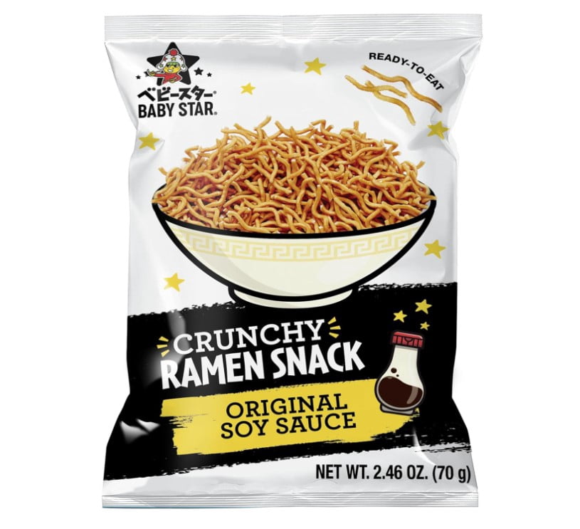 Baby Star Crunchy Ramen Snack Tiny | Original Soy Sauce, 2.46 Oz (6 Pack)