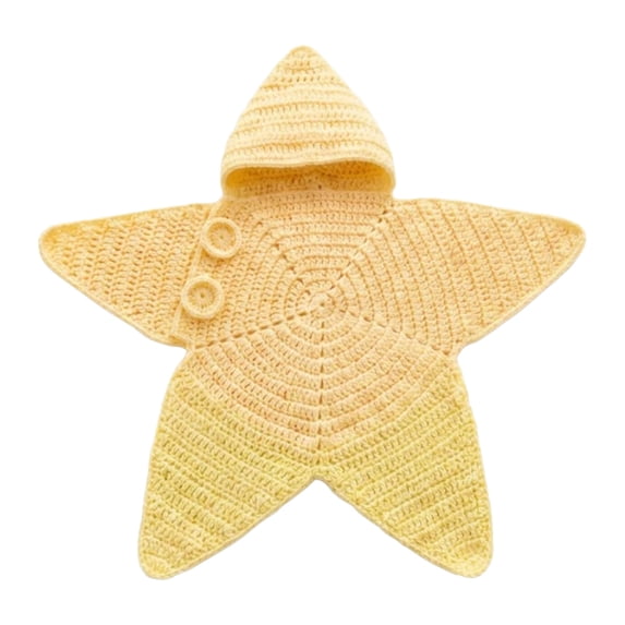 Baby Star Suit Hooded Crochet Knit Star Outfit Available Cute Infant Photo Prop Wrap for Newborn Pictures Nursery Display Baby Shower Gift