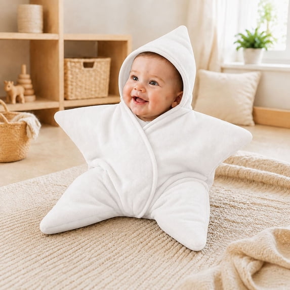 Baby Star Suit Newborn Starfish Bunting Romper Infant Footie Jumpsuit Winter Warm Wearable Blanket Preemie Clothes