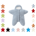thumbnail image 1 of Baby Starfish Onesie, Cute Thick Fleece Wearable Soft Newborn Baby Infant Warm Swaddle Wrap Sleeping Sack (Blue-A,Size:3M), 1 of 10