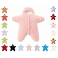 thumbnail image 1 of Baby Starfish Onesie, Cute Thick Fleece Wearable Soft Newborn Baby Infant Warm Swaddle Wrap Sleeping Sack (Pink-A,Size:3M), 1 of 10