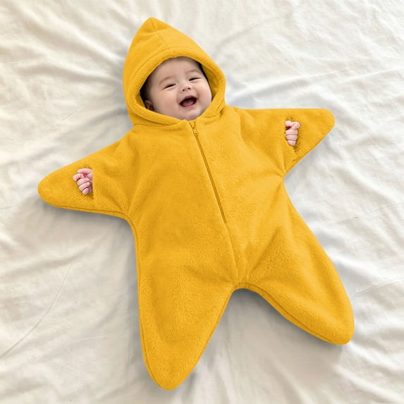 Baby Starfish Onesie Fleece Wearable Swaddle Bag Newborn Romper Baby Star Suit Newborn Fleece Starfish