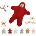 thumbnail image 1 of Baby Starfish Onesie, Thick Imitation Fleece Starfish Newborn Sleeping Bag, Infant Footie Jumpsuit Winter Warm Outfits, 1 of 11