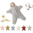 thumbnail image 1 of Baby Starfish Onesie, Thick Imitation Fleece Starfish Newborn Sleeping Bag, Infant Footie Jumpsuit Winter Warm Outfits, 1 of 12