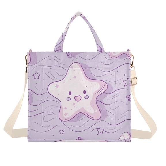 Baby Stars Corduroy Tote Bag Handbag Large Messenger Bag Shoulder Crossbody Zipper Bag Purse