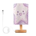 thumbnail image 1 of Baby Stars Table Lamp USB Bedside Desk Nightstand Lamp Printed Gifts Small Lamp Wood Base for Bedroom Living Room Kids Room College Dorm, 1 of 7