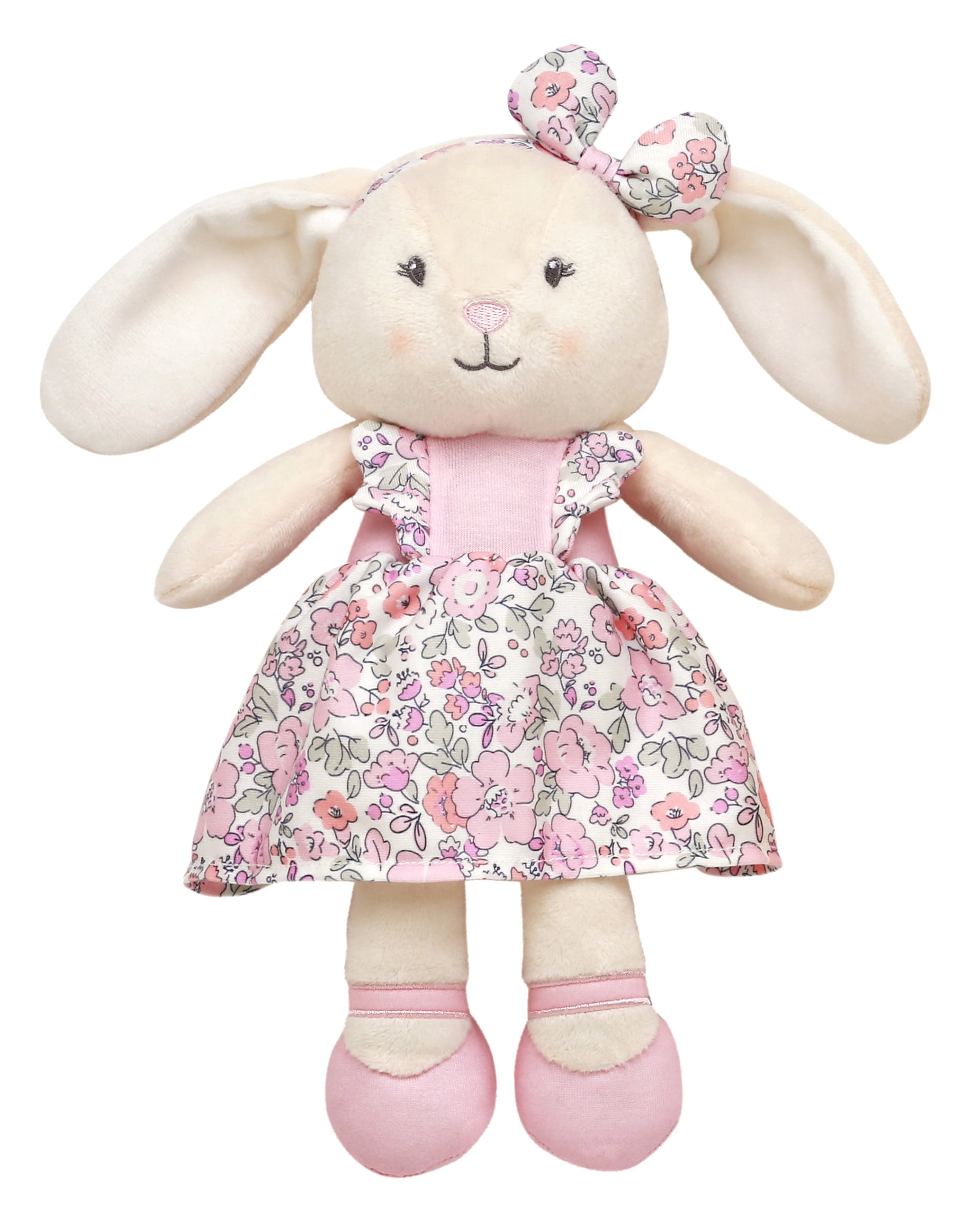 Baby Starters 10 inch Pink Floral Girl Bunny Plush Toy - Walmart.com