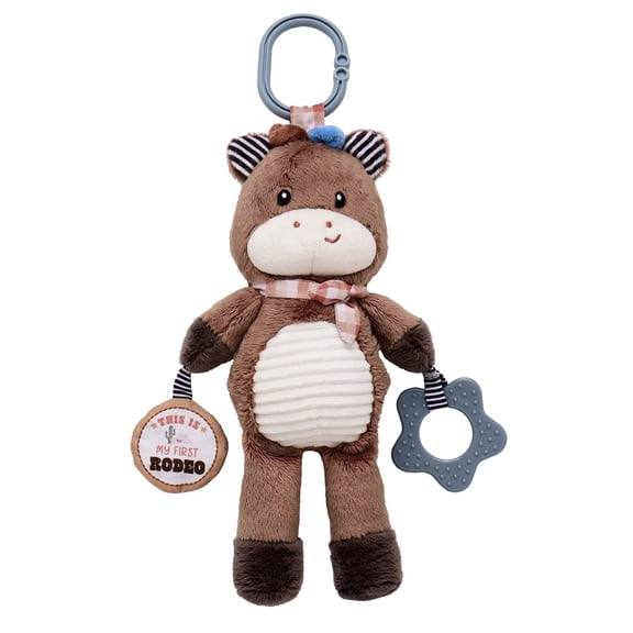 Baby Starters 14 inch Horse Activity Toy Rattle with Teether and Travel Hook for babies