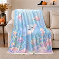 thumbnail image 1 of Baby Stingray with Jellyfish and Seahorse, Dreamy Whimsical Style for Ocean Lovers, Pastel Reef Scene and Baby Shower Gift, Cozy Flannel Blanket for Nursery and Bedroom, Home Decor, 1 of 9