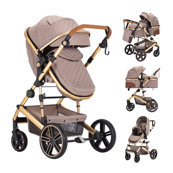 Baby Stroller,2 in 1 Lightweight Travel Stroller,Compact Foldable Stroller for Toddler with Reversible for Infants and Newborns