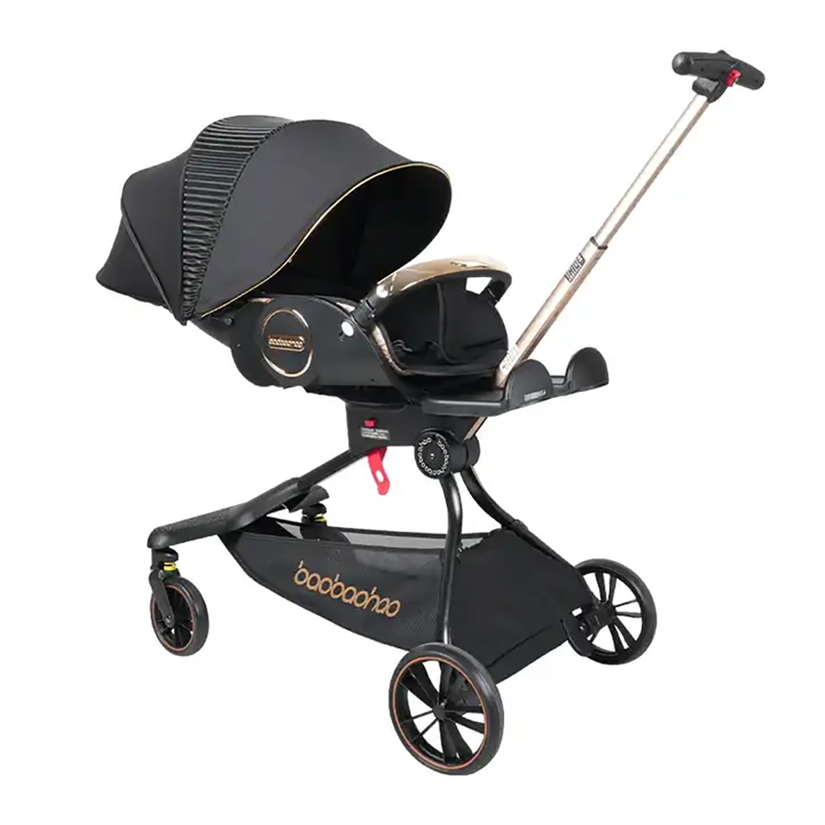 Baby Stroller Lightweight Foldable & Compact Travel Strollers UV Umbrella Storage BasketBlack