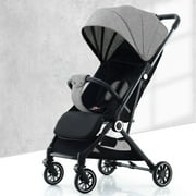 Baby Stroller, Lightweight Stroller, Umbrella Stroller, Travel stroller, Compact Fold, Multi-Position Recline, With Large Storage Basket, Canopy With Sun Visor, Gray