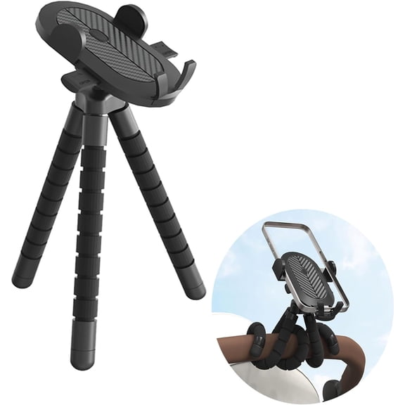 Baby Stroller Phone Holder, Phone Holder for Shopping Cart, Golf Cart, Push Cart, 360 Rotation Portable Cell Phone Clamp for Motorcycle, Scooter, ATV, Boat, Spin Bike, Treadmill, Handlebar.
