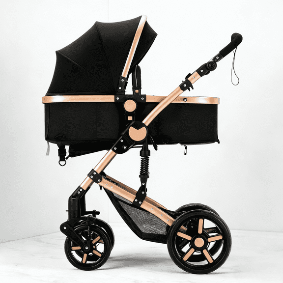 Baby Stroller Reversible Baby Pushchair with Cup Holder,Storage Bag,Foldable Baby Carriage for Newborns to Toddlers,Unisex