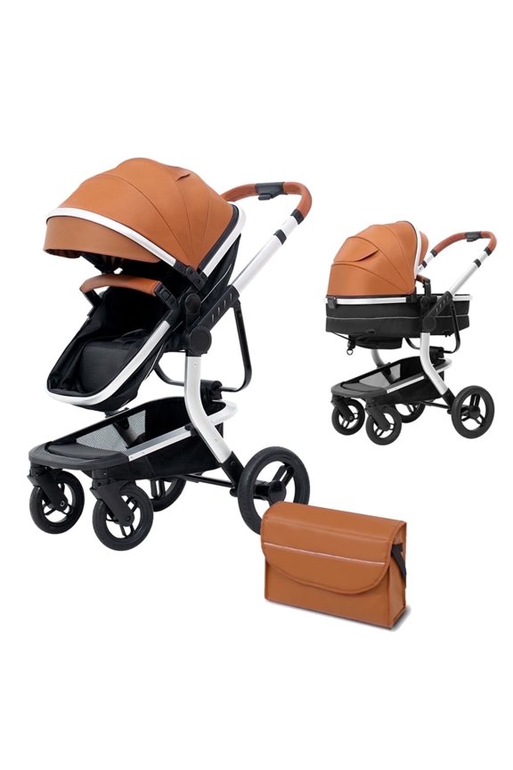 Baby Stroller,Reversible Baby Carriage, Unisex Stroller, Toddler Foldable Bassinet Stroller Up to 55lbs