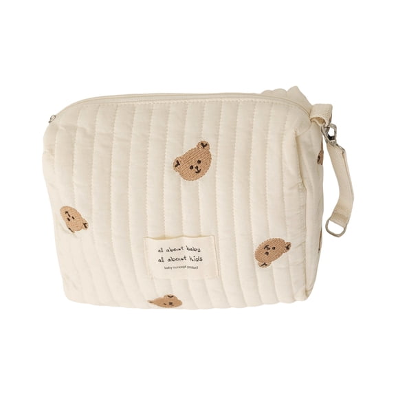 Baby Stroller Storage Bag  Nappy Carry Pouch with Zipper Lightweight and Reusable Organizer for Diapers and Travel Essentials Cotton Material