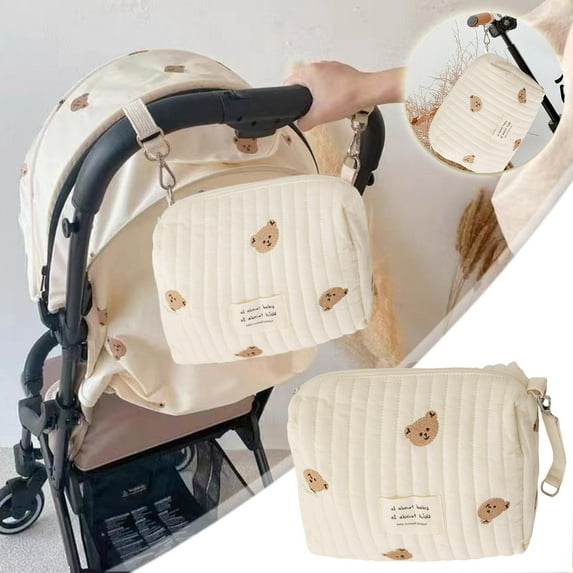 Baby Stroller Storage Bag Organizer Pouch Reusable Lightweight Travel Nappy Carry Pouch with Zipper for Outdoor Use