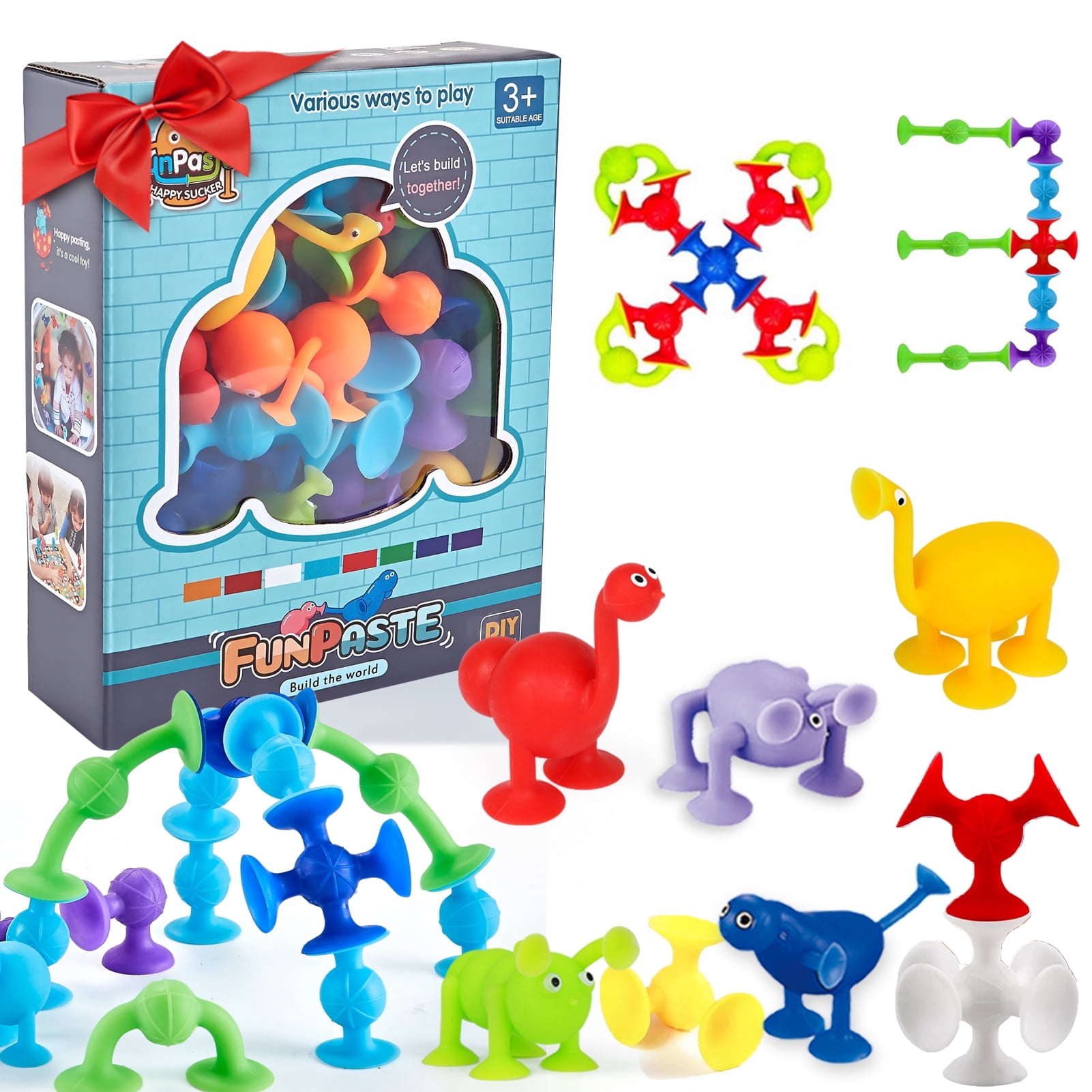JoySprout 30-Piece Ocean Animal Suction Cup Toys For Toddlers - Silicone Bath & Window Sensory Toys