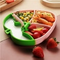 thumbnail image 1 of Baby Suction Plate with Spoon, Fork, Straw, And Bib, Silicone Self-feeding Training Tableware Set, Non-slip Divided Dish for Toddler Independent Eating, 1 of 7