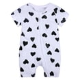 thumbnail image 1 of Baby Summer Bodysuit 𝐈𝐧fant Boys Girls Jumpsuit Short Sleeve Cartoon Heart Print Romper 𝐍ewborn Zipper Outfit, 1 of 2