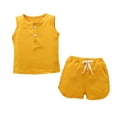thumbnail image 1 of Baby Summer Clothes Toddler Girls 2pcs Cotton Solid Color Vest Tops Shorts Suit Clothing Outfits, 1 of 8